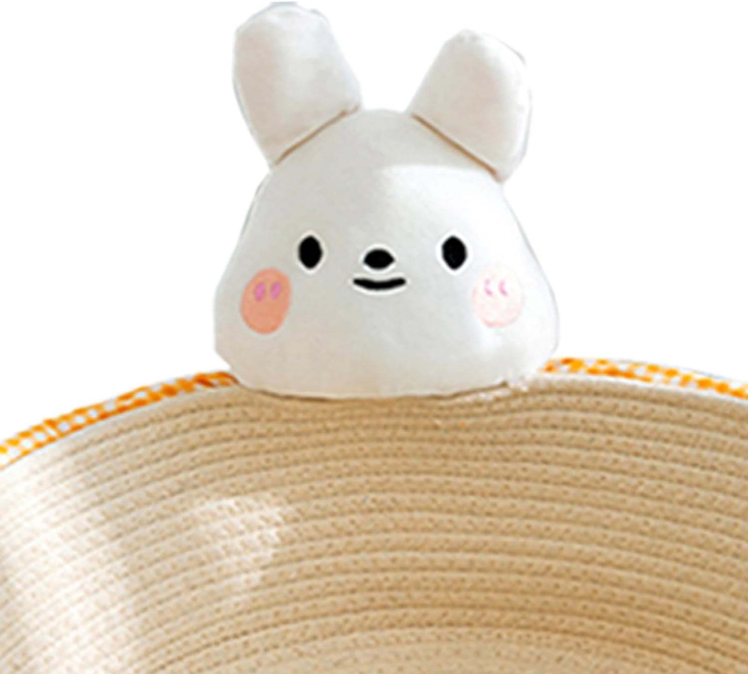 KFX-0226109 Cotton Rope Cat Bed and Scratcher with Multi-Purpose Woven Basket for Indoor Cats and Small Pets