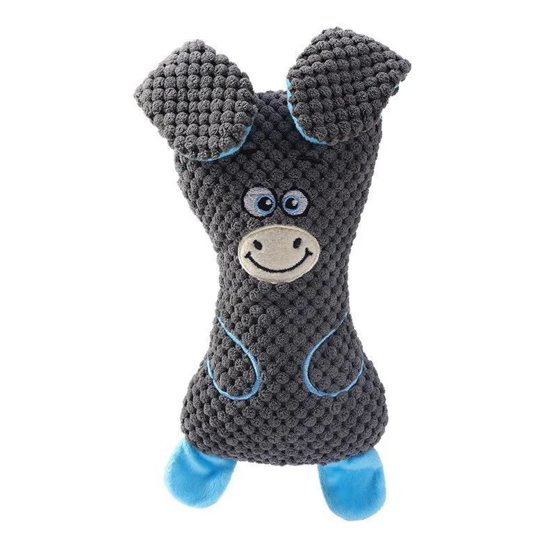 KFX-0226237 Interactive Dog Plush Toys with Squeakers for Teeth Cleaning and Playtime in Adorable Animal Shapes