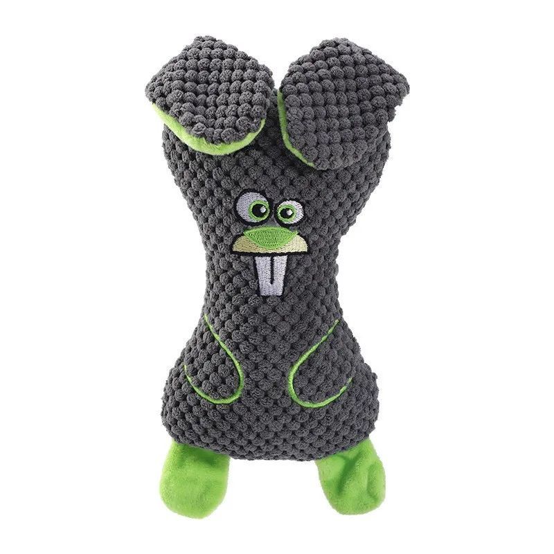 KFX-0226237 Interactive Dog Plush Toys with Squeakers for Teeth Cleaning and Playtime in Adorable Animal Shapes