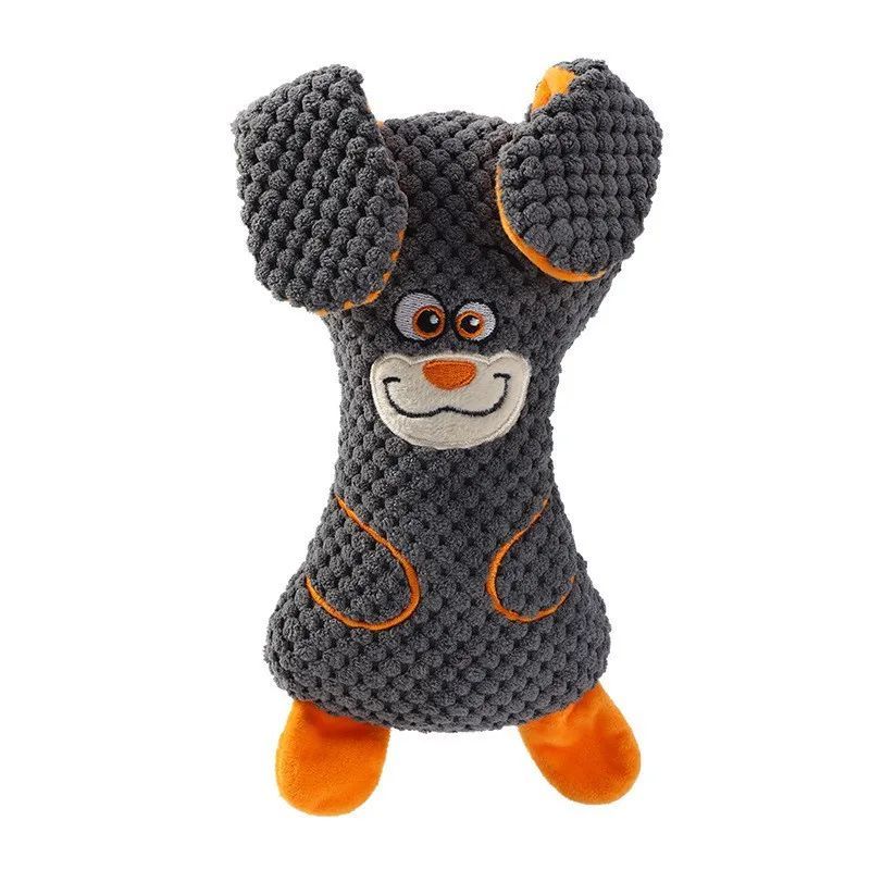 KFX-0226237 Interactive Dog Plush Toys with Squeakers for Teeth Cleaning and Playtime in Adorable Animal Shapes