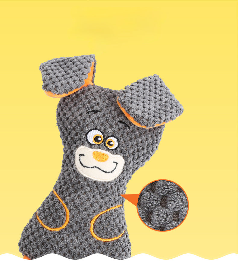 KFX-0226237 Interactive Dog Plush Toys with Squeakers for Teeth Cleaning and Playtime in Adorable Animal Shapes
