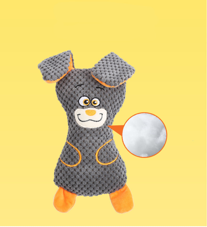 KFX-0226237 Interactive Dog Plush Toys with Squeakers for Teeth Cleaning and Playtime in Adorable Animal Shapes