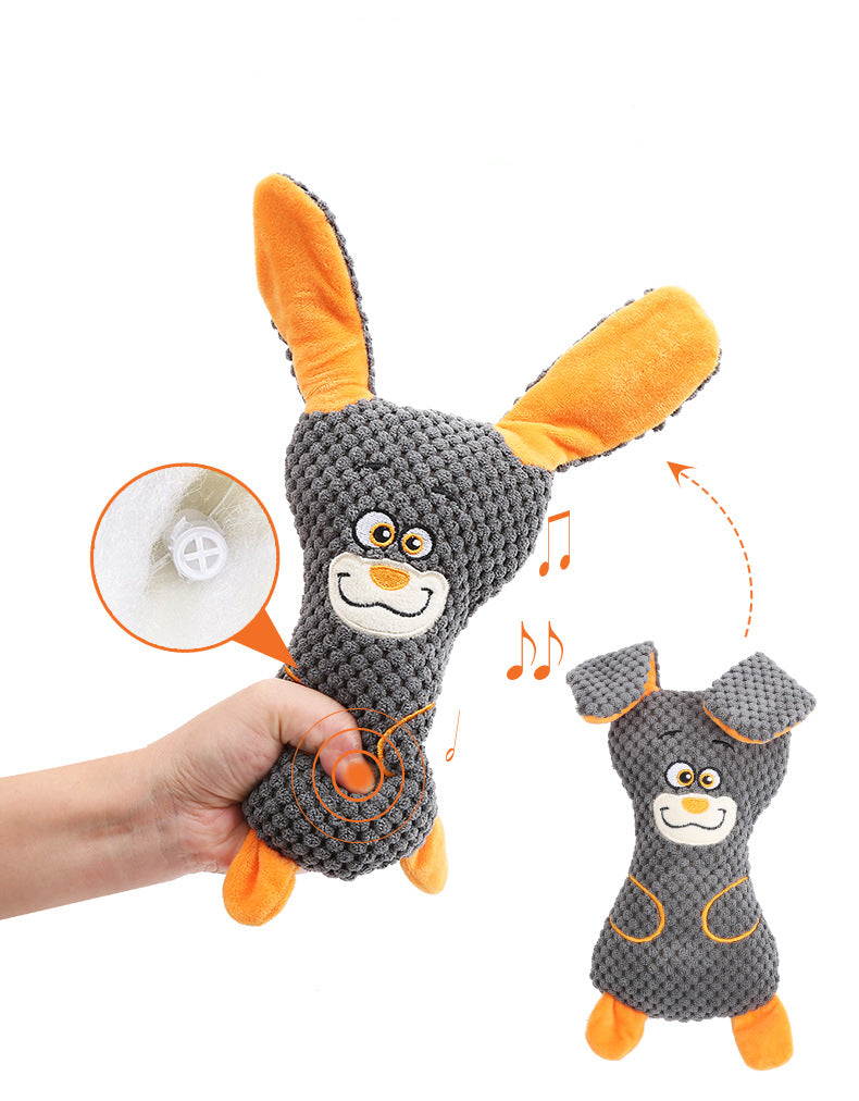 KFX-0226237 Interactive Dog Plush Toys with Squeakers for Teeth Cleaning and Playtime in Adorable Animal Shapes