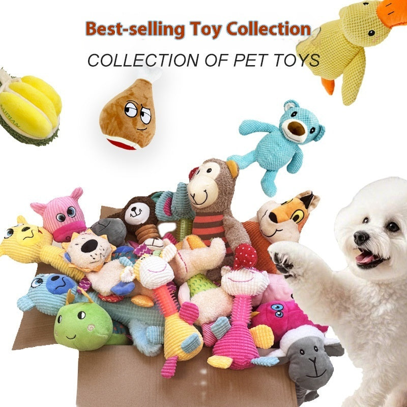KFX-0227261 Plush Dog Toy for Molar Relief with Bite Resistance and Vocalization