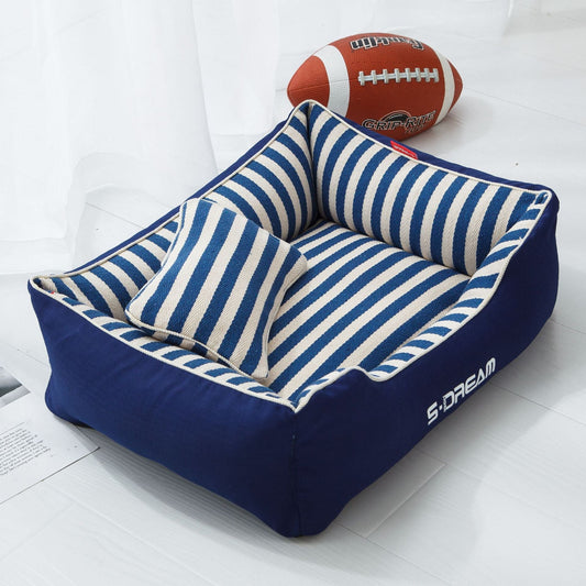 KFX-0228669 Removable and Washable Dog Kennel Mat with Mini Pillow - Four Seasons Design, Various Sizes Available