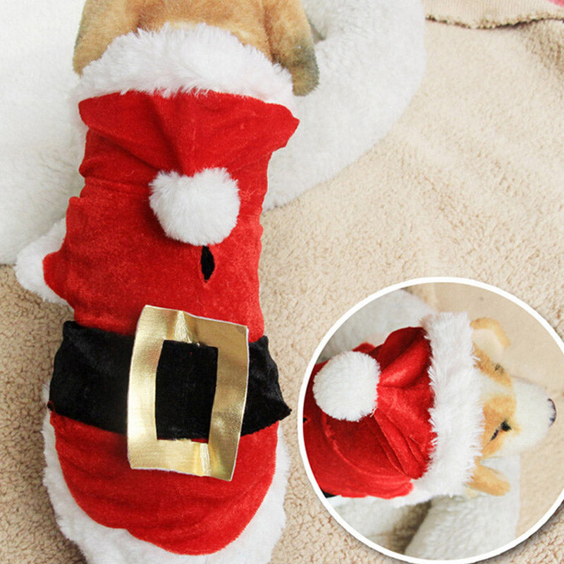 KFX-0228797 Cozy Red Plaid Dog Vest & Skirt Set for Small Dogs - Winter Pet Clothing