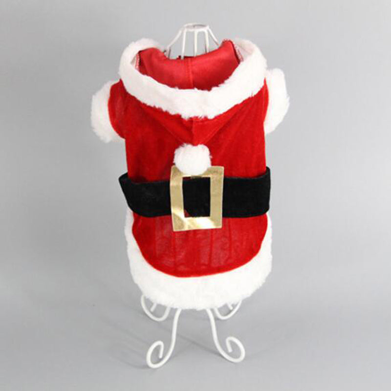 KFX-0228797 Cozy Red Plaid Dog Vest & Skirt Set for Small Dogs - Winter Pet Clothing