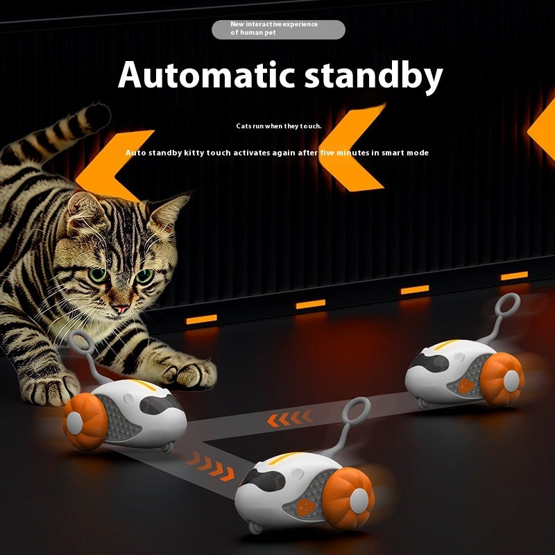 KFX-0229437 Remote Control Cat Teaser Toy with Charging Cable and Replacement Feathers