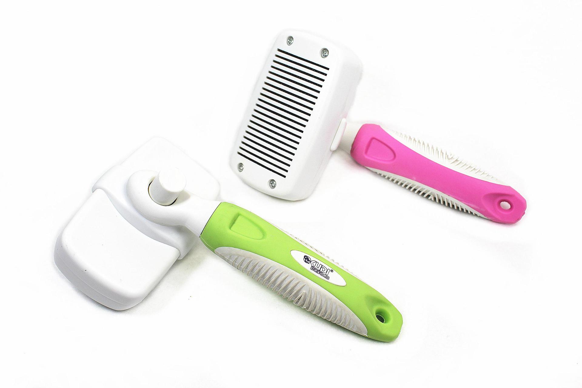 KFX-0230205 Automatic Dog Hair Removal Wire Comb for Teddy, Bichon, Golden Retriever - Easy Grooming Tool