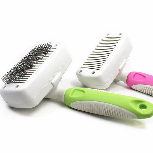 KFX-0230205 Automatic Dog Hair Removal Wire Comb for Teddy, Bichon, Golden Retriever - Easy Grooming Tool