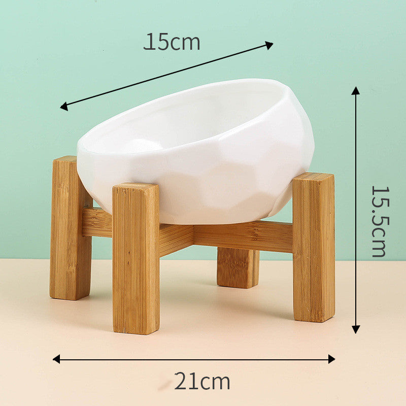 KFX-0230589 Ceramic Cat and Dog Bowl with Oblique Mouth Design in Multiple Colors
