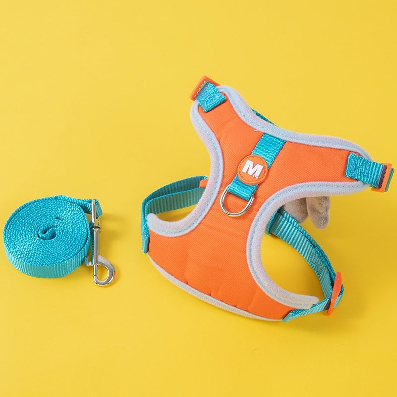 KFX-0230973 Pet Chest and Back Leash with Traction Rope - Available in Duck and Elephant Colors, Sizes S and M