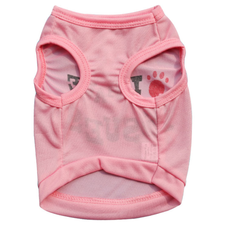 KFX-0232765 Spring & Summer Polyester Pet Vest for Dogs - Blue, Rose Red, Pink Sizes XS to XXL
