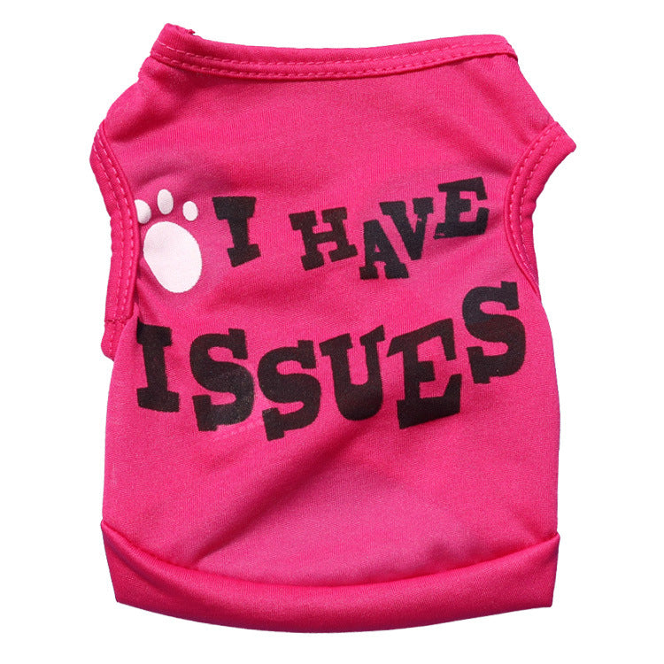 KFX-0232765 Spring & Summer Polyester Pet Vest for Dogs - Blue, Rose Red, Pink Sizes XS to XXL