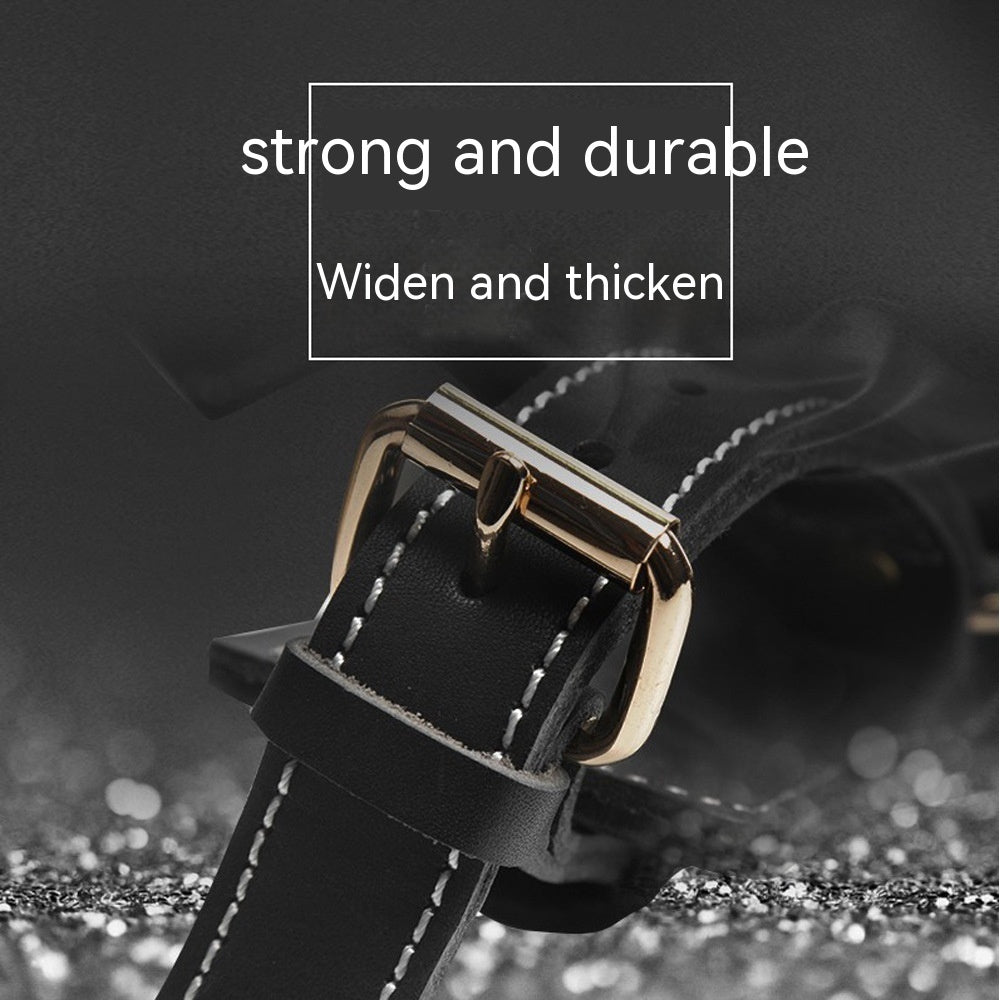 KFX-0233661 Black Leather Chest Strap for Medium to Large Dogs, Adjustable Fit 49-86cm