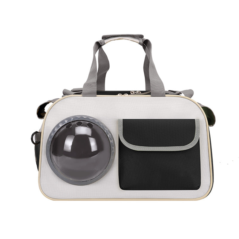KFX-0236605 Portable Pet Backpack for Cats - Medium Soft Nylon Space Capsule Design, Available in Green, Yellow, Black