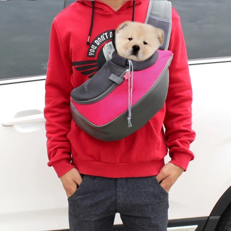 KFX-0237629 Outdoor Travel Mesh Pet Carrier Sling Bag for Small Dogs and Cats, Single Shoulder Tote
