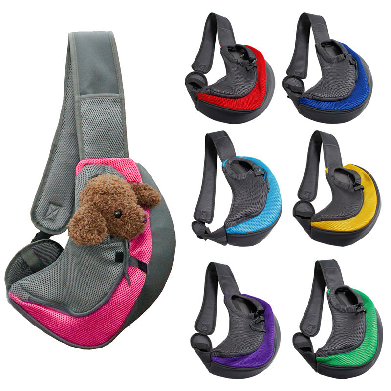 KFX-0237629 Outdoor Travel Mesh Pet Carrier Sling Bag for Small Dogs and Cats, Single Shoulder Tote