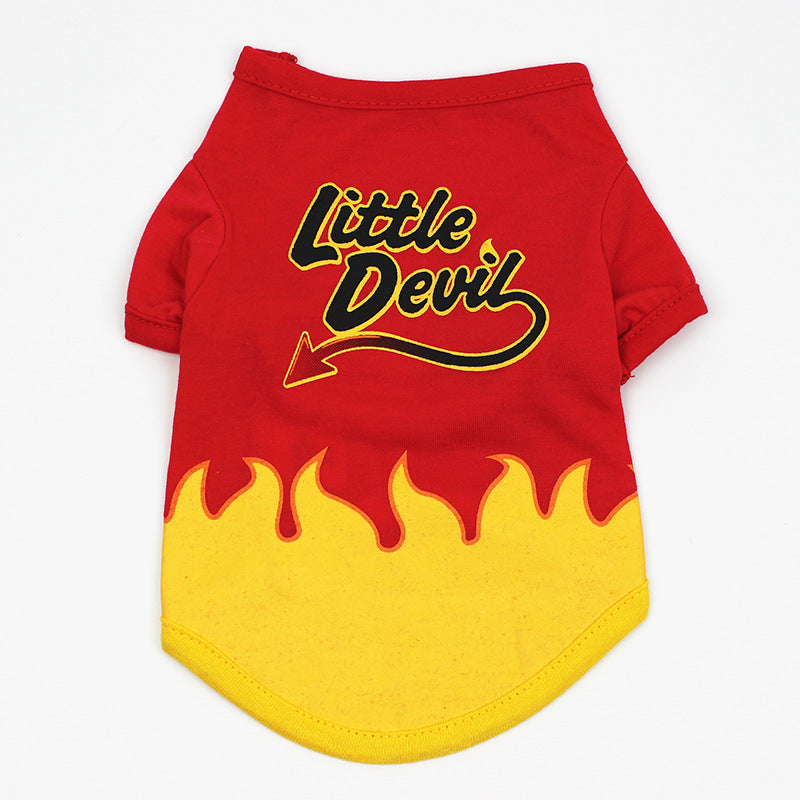 KFX-0238525 Colorful Cartoon Print Dog T-Shirts for Spring and Summer - Fun Pet Costumes Available