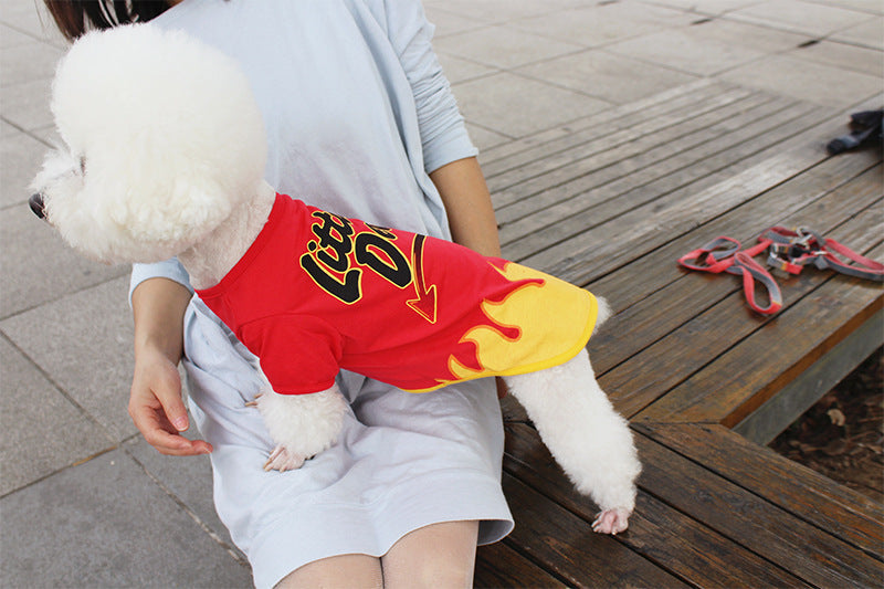 KFX-0238525 Colorful Cartoon Print Dog T-Shirts for Spring and Summer - Fun Pet Costumes Available