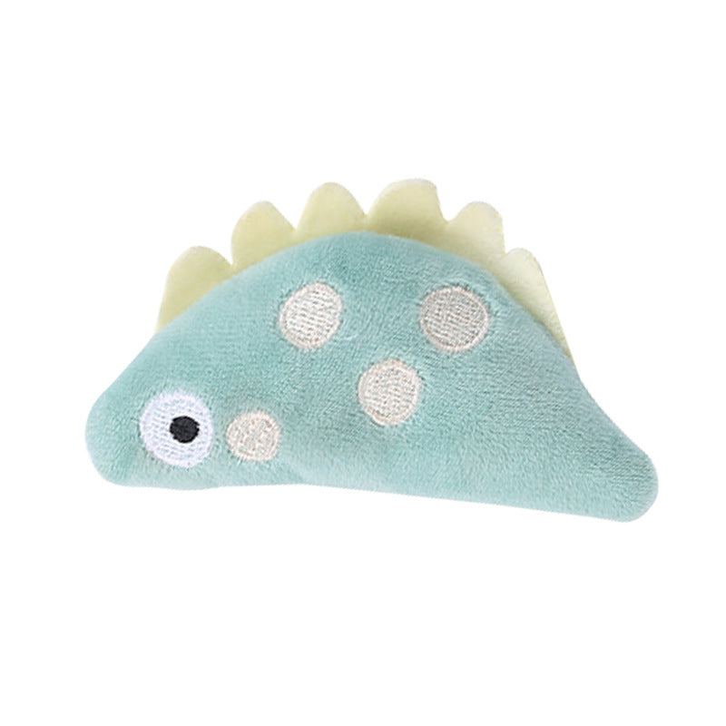 KFX-0238781 Plush Cat Toy Collection: Pink Snake, Gray Dinosaur, Green Fish - Soft and Adorable Designs