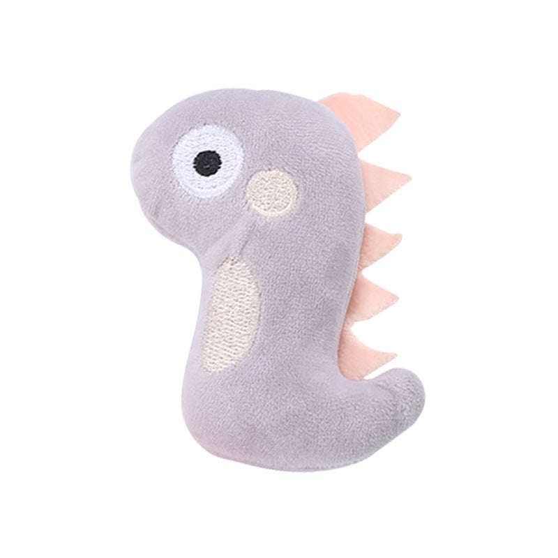 KFX-0238781 Plush Cat Toy Collection: Pink Snake, Gray Dinosaur, Green Fish - Soft and Adorable Designs