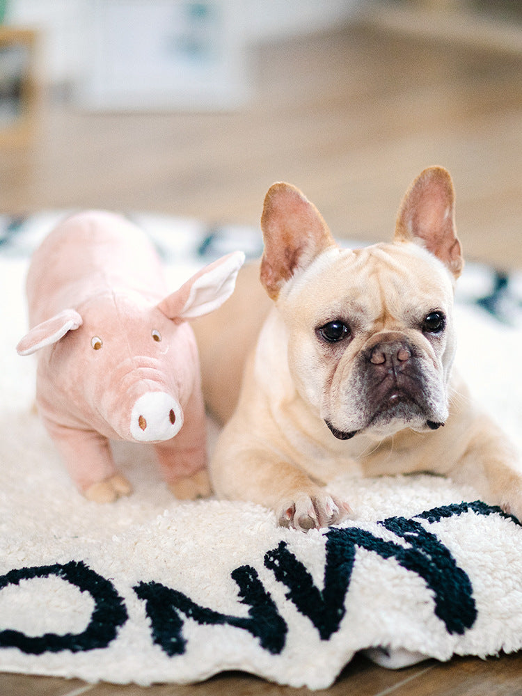 KFX-0239805 Pink Plush Pig Sleeping Companion Toy for Dogs