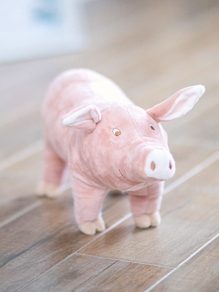 KFX-0239805 Pink Plush Pig Sleeping Companion Toy for Dogs