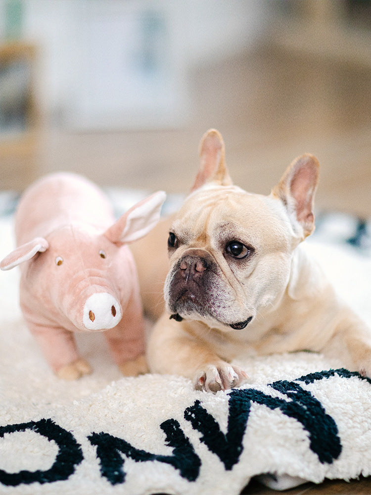 KFX-0239805 Pink Plush Pig Sleeping Companion Toy for Dogs