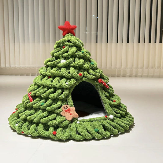 KFX-0240189 Handmade Felt Indoor Cat House - Enclosed Cone Design, 50cm Diameter, for Cats Under 12lbs
