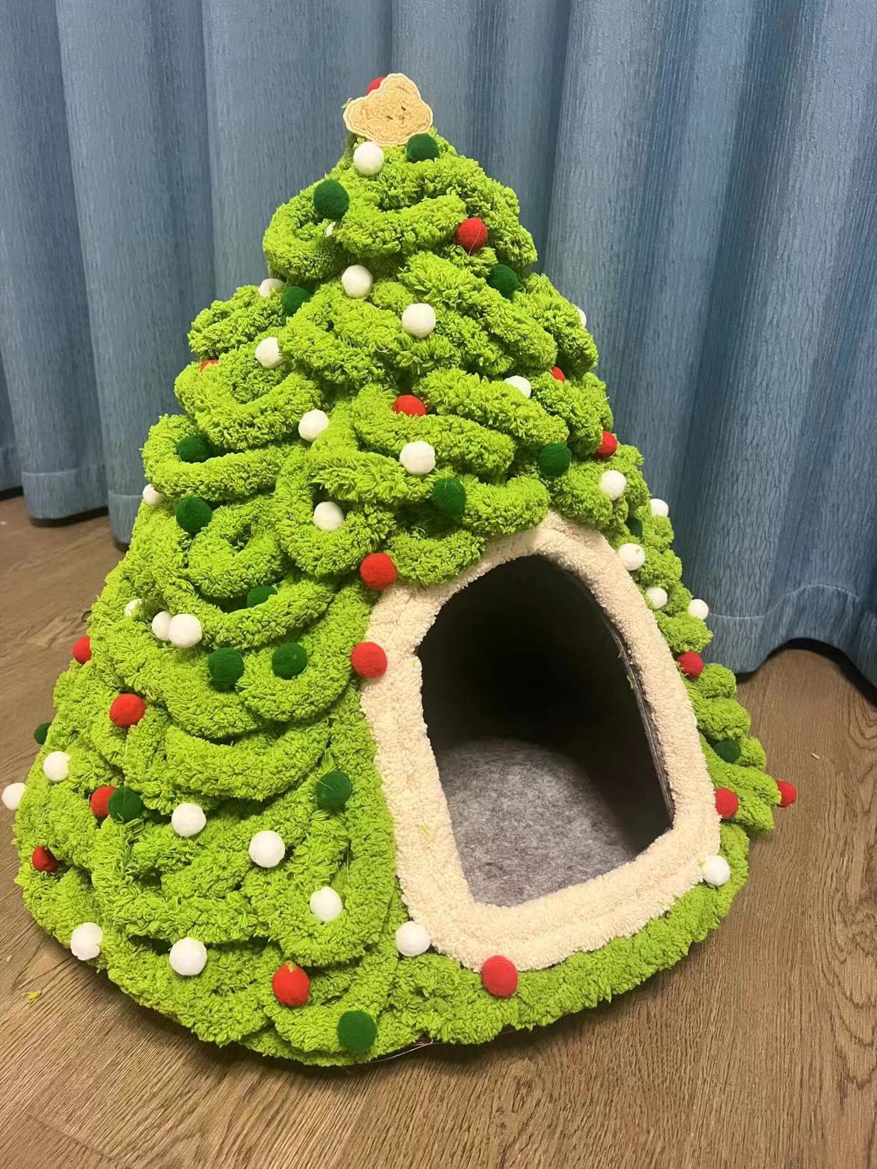 KFX-0240189 Handmade Felt Indoor Cat House - Enclosed Cone Design, 50cm Diameter, for Cats Under 12lbs