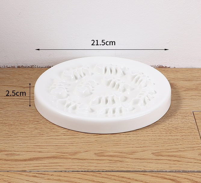 KFX-0240317 Ceramic Slow Feed Pet Bowl for Healthy Eating - Ideal for Cats and Small Dogs
