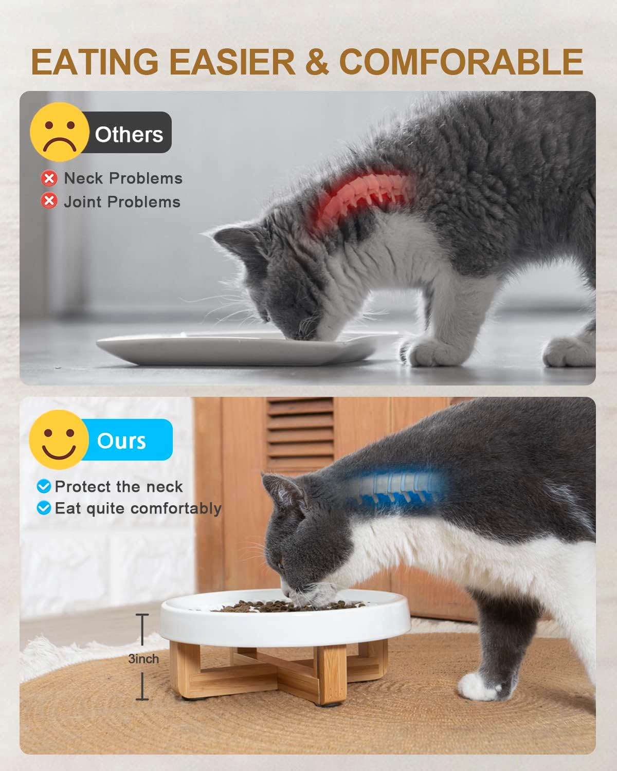 KFX-0240317 Ceramic Slow Feed Pet Bowl for Healthy Eating - Ideal for Cats and Small Dogs