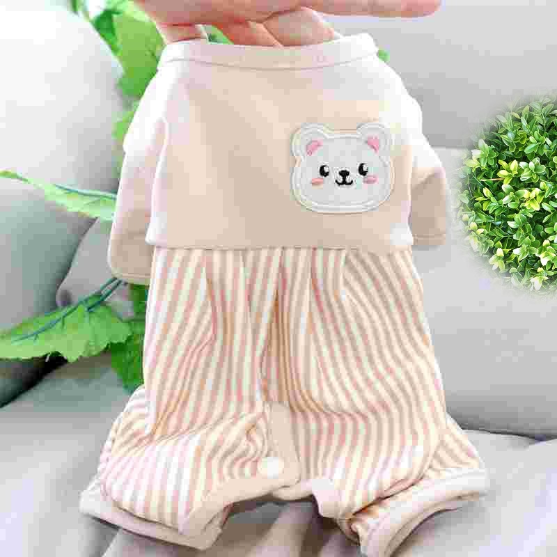 KFX-0240701 Cozy Beige Bear Coral Fleece Winter Wrap for Small Dogs