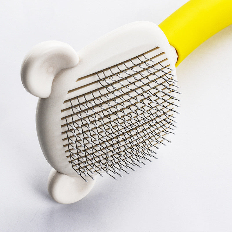KFX-0241725 Dog Grooming Comb Brush for Easy Hair Removal - Durable ABS Material, Available in Yellow and Blue