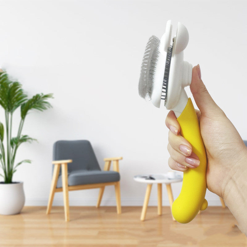 KFX-0241725 Dog Grooming Comb Brush for Easy Hair Removal - Durable ABS Material, Available in Yellow and Blue
