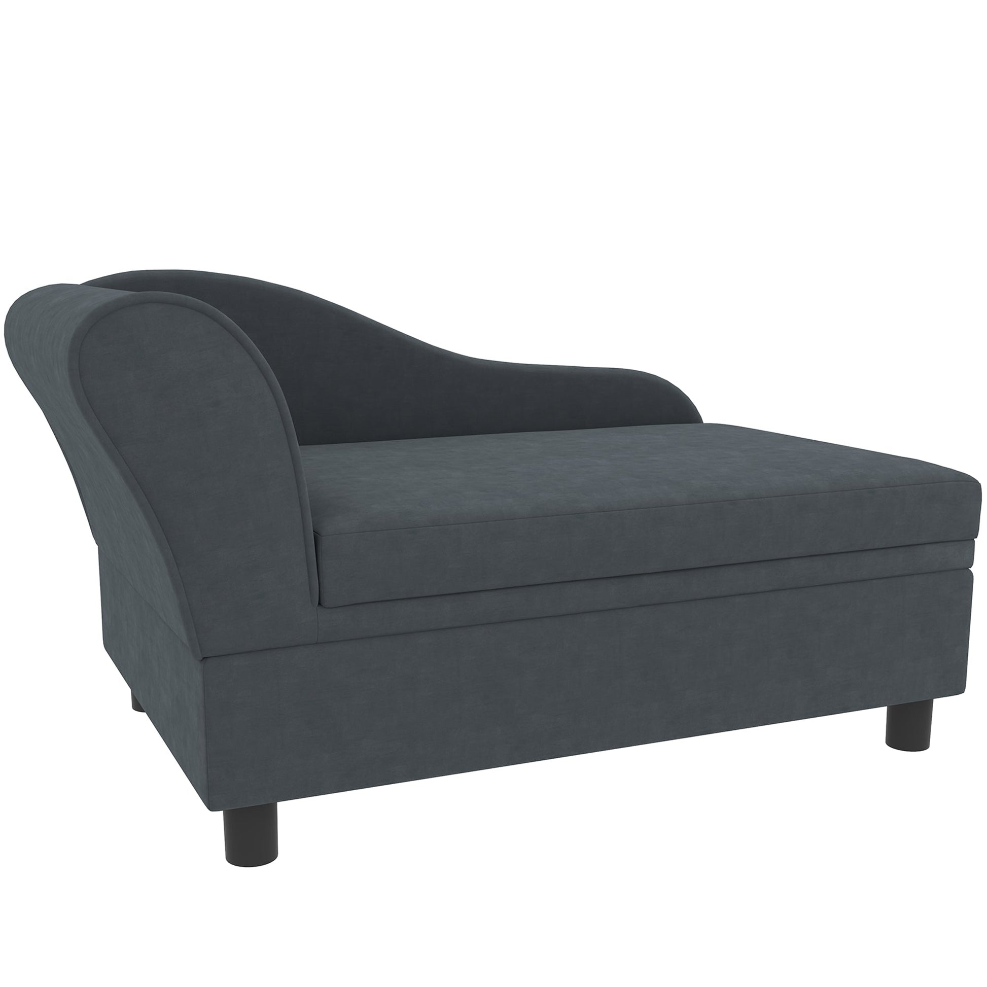 KFX-0244541 Cozy Dark Gray Pet Sofa Bed with Storage for Cats and Small Dogs