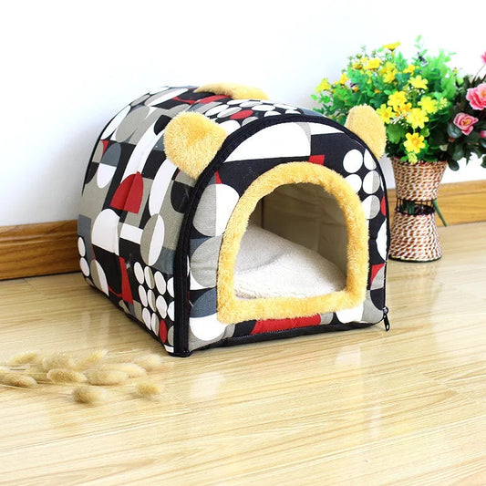 KFX-0245949 Comfortable Pet Kennel Cat Litter Box - Soft Suede, Multiple Colors, Three Sizes Available
