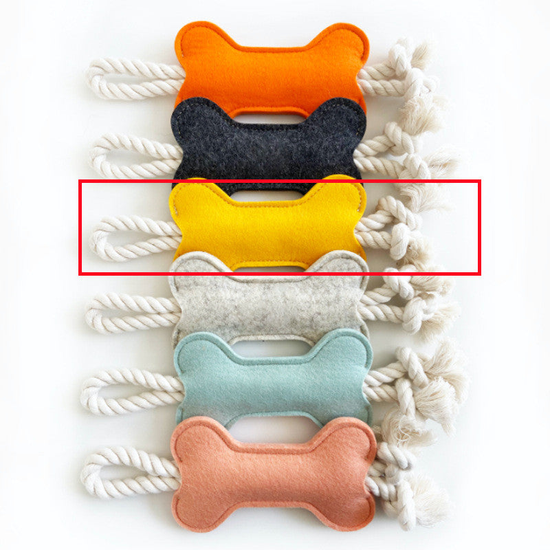 KFX-0246717 Knot Pet Toy in Bone Shape - Durable Felt for Chewing and Dental Health