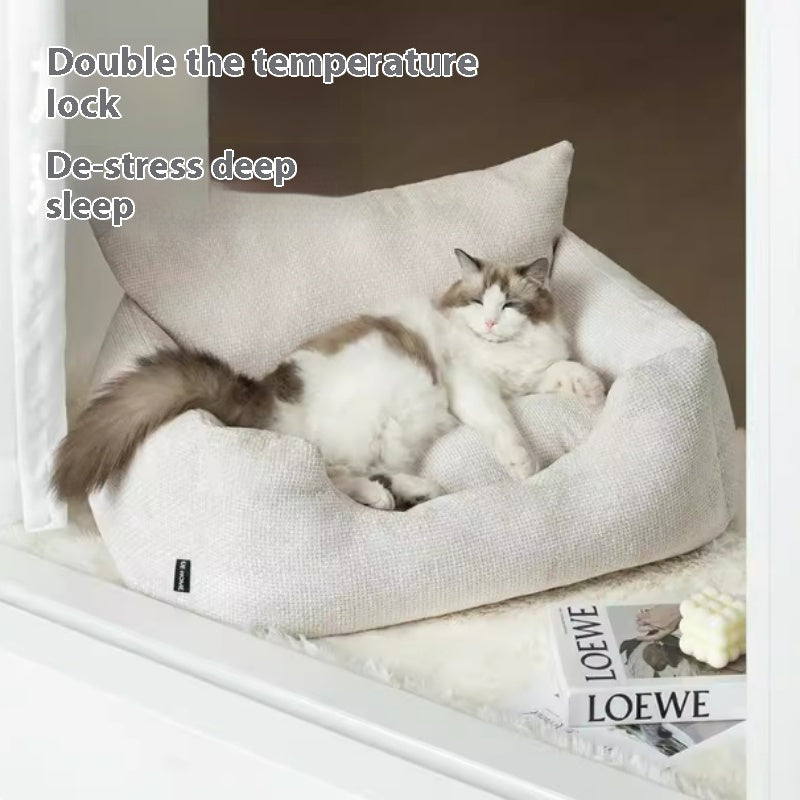 KFX-0247741 Universal Detachable and Washable Pet Bed with Matching Pillow in Various Sizes and Colors