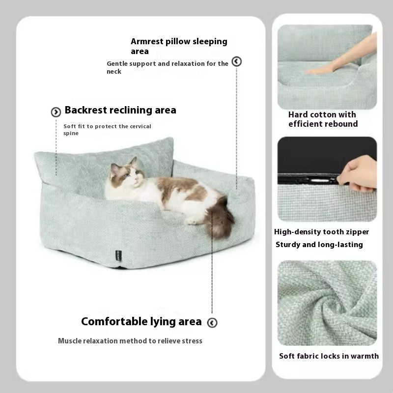 KFX-0247741 Universal Detachable and Washable Pet Bed with Matching Pillow in Various Sizes and Colors
