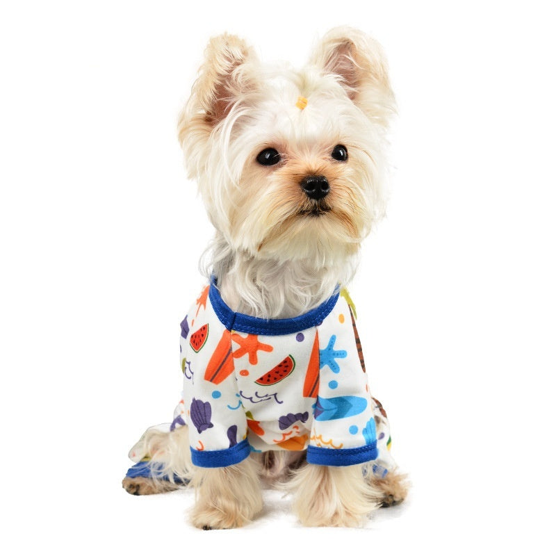KFX-0250301 Light Green Cartoon Pet Print Jumpsuit for Small to Extra Large Pets