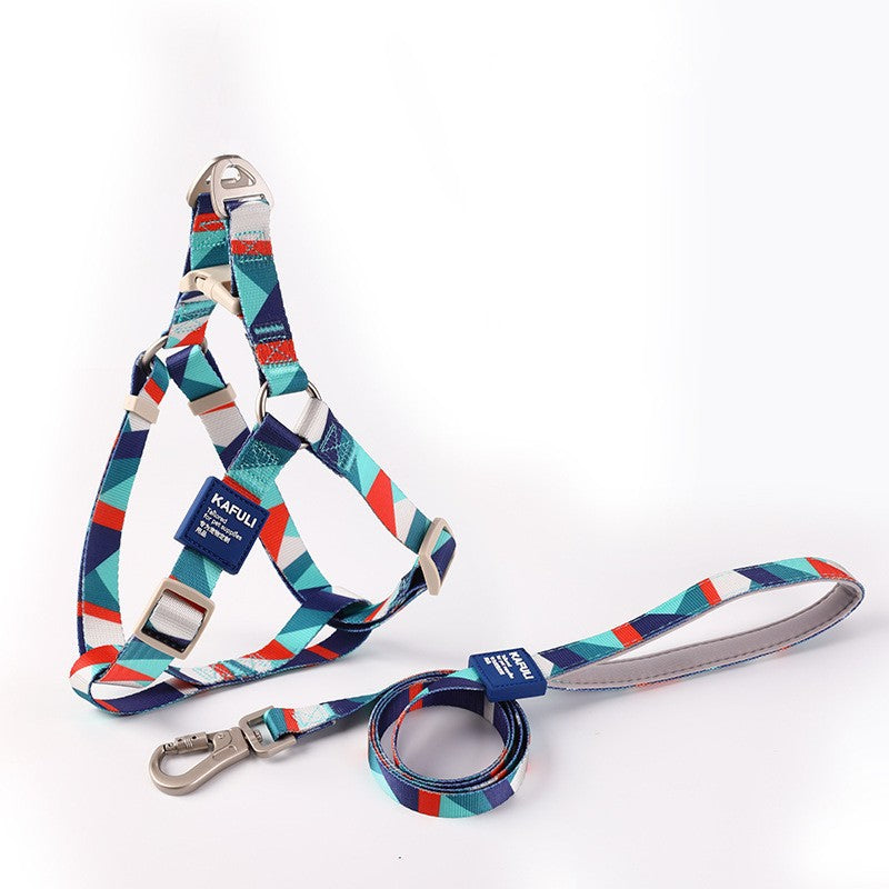 KFX-0251453 Pet Supplies Adjustable Dog Vest with Traction Rope – Available in Blue, Pink, Green