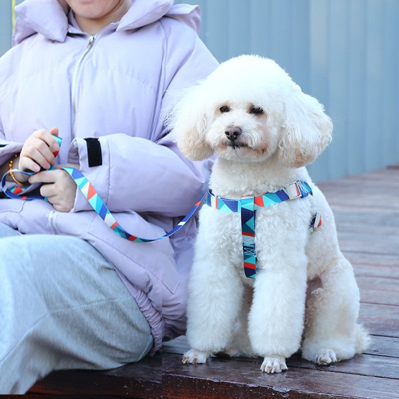 KFX-0251453 Pet Supplies Adjustable Dog Vest with Traction Rope – Available in Blue, Pink, Green