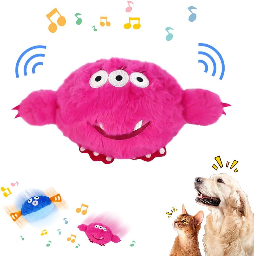 KFX-0253117 Interactive Rechargeable Pet Plush Toy with Sounds for Dogs - Engaging Moving Chew Toy for Teething and Exercise