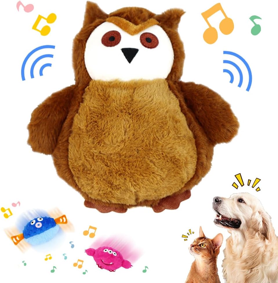 KFX-0253117 Interactive Rechargeable Pet Plush Toy with Sounds for Dogs - Engaging Moving Chew Toy for Teething and Exercise