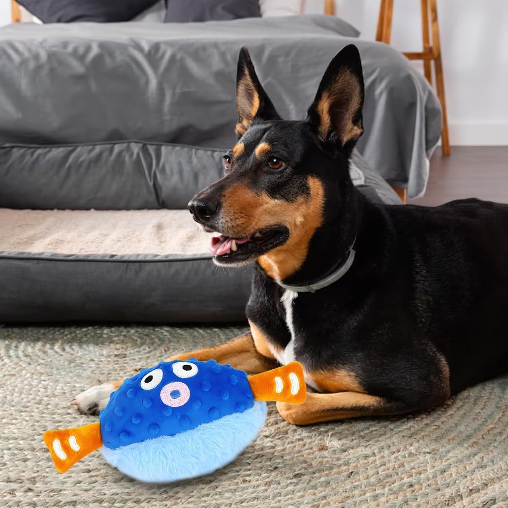 KFX-0253117 Interactive Rechargeable Pet Plush Toy with Sounds for Dogs - Engaging Moving Chew Toy for Teething and Exercise