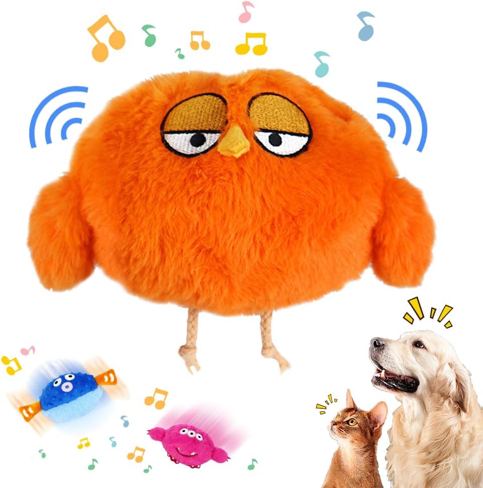 KFX-0253117 Interactive Rechargeable Pet Plush Toy with Sounds for Dogs - Engaging Moving Chew Toy for Teething and Exercise