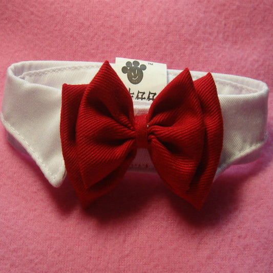 KFX-0253885 Red Butterfly Festival Cotton Bow Tie for Pet Collar - Adjustable Size, Stylish Design