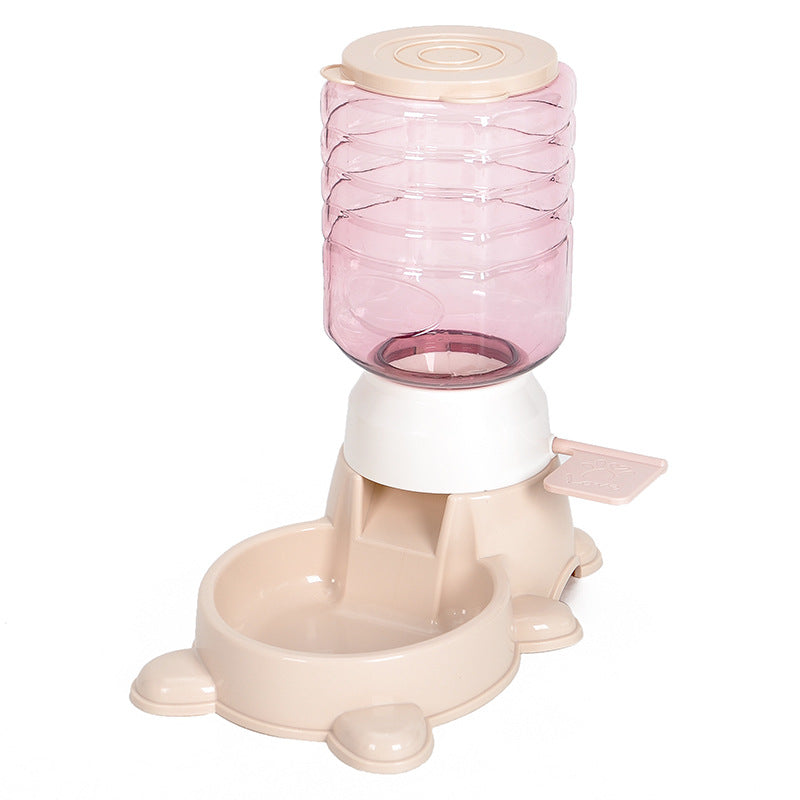 KFX-0255421 Automatic Dog Food Dispenser - 1.8L Puzzle Feeding Device in Apricot, Green, and Powder Colors